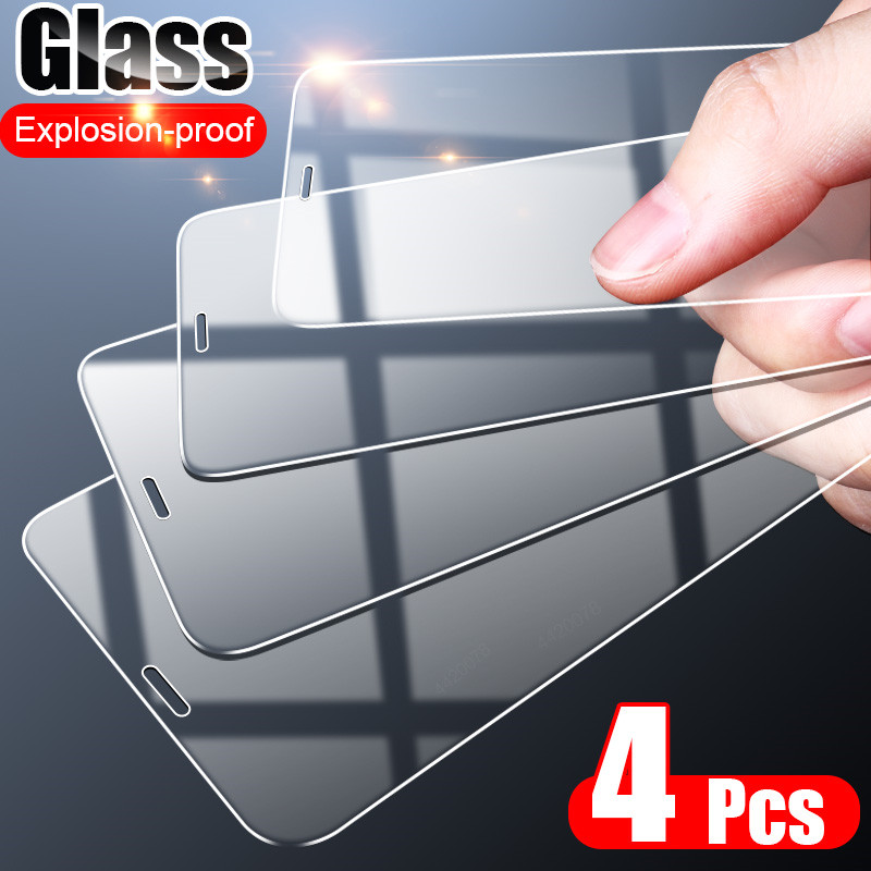 4pcs Tempered Glass For iPhone 12 mini 11 Pro X XS Max XR 7 8 Plus 6 7 8 X XR Screen Protector Glass