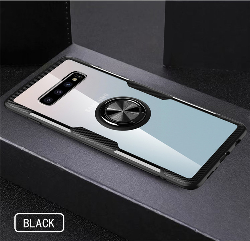 Transparent Ring Case for Samsung Galaxy S10 Note 10 9 S9 Plus S9 Plus S10 Shockproof Phone Cover