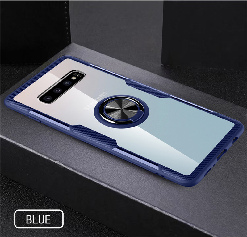 Transparent Ring Case for Samsung Galaxy S10 Note 10 9 S9 Plus S9 Plus S10 Shockproof Phone Cover