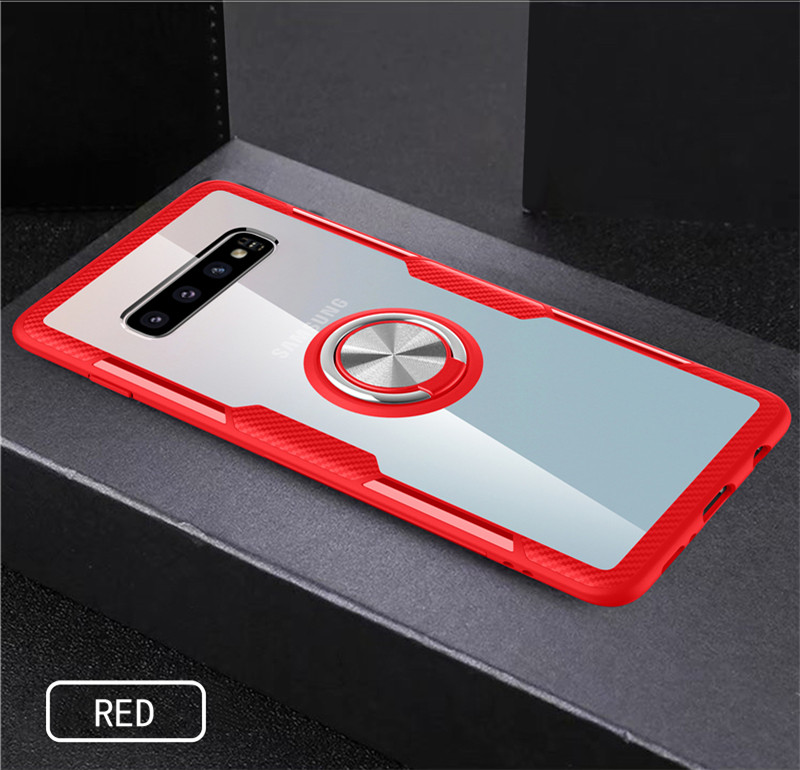Transparent Ring Case for Samsung Galaxy S10 Note 10 9 S9 Plus S9 Plus S10 Shockproof Phone Cover