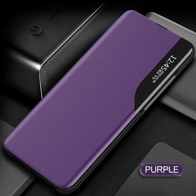 NEW Smart View Leather Flip Cover for Samsung Galaxy S21 Ultra S20 Plus  S21 FE 5G S20 S20 Ultra S10 Magnetic Stand Case