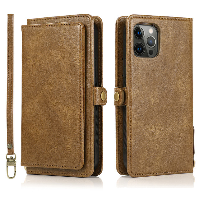 Wallet Case for iPhone 13 Pro Max 13 12 Mini 11 Pro X XS Max 7 8 6S 6 Plus SE 2020 XR Flip Luxury Leather Phone Cards Bags Cover with Strap