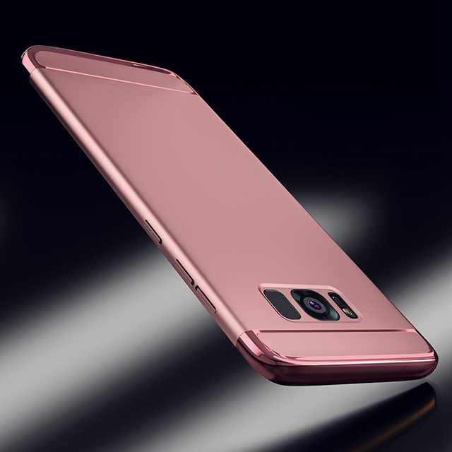 Luxury Plating 3 in 1 Phone Case For Samsung Galaxy S21 S20 S10 S9 S8 S7 Plus S20 Ultra Note 10 9 8 Plus PC Hard Cover Case