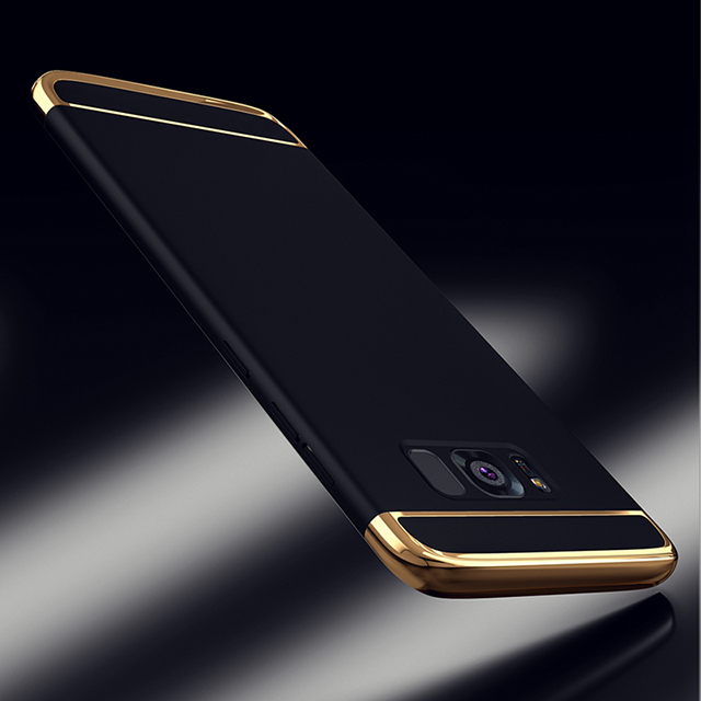 Luxury Plating 3 in 1 Phone Case For Samsung Galaxy S21 S20 S10 S9 S8 S7 Plus S20 Ultra Note 10 9 8 Plus PC Hard Cover Case