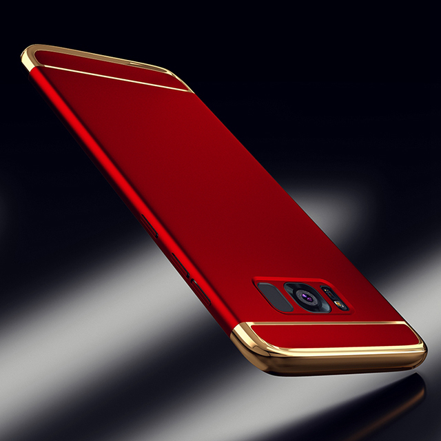Luxury Plating 3 in 1 Phone Case For Samsung Galaxy S21 S20 S10 S9 S8 S7 Plus S20 Ultra Note 10 9 8 Plus PC Hard Cover Case