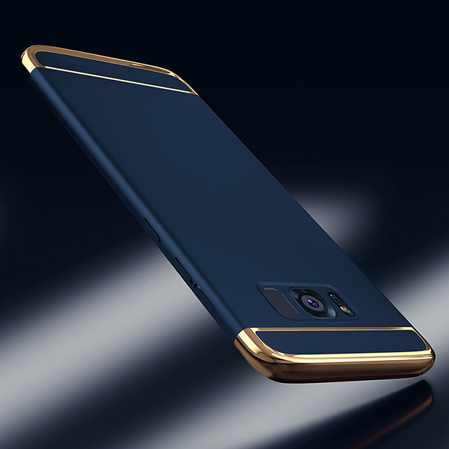 Luxury Plating 3 in 1 Phone Case For Samsung Galaxy S21 S20 S10 S9 S8 S7 Plus S20 Ultra Note 10 9 8 Plus PC Hard Cover Case