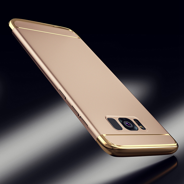 Luxury Plating 3 in 1 Phone Case For Samsung Galaxy S21 S20 S10 S9 S8 S7 Plus S20 Ultra Note 10 9 8 Plus PC Hard Cover Case