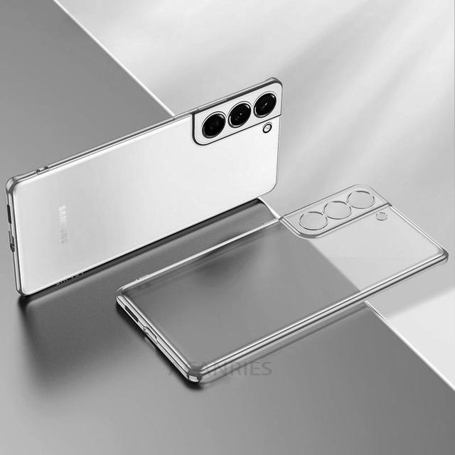 Luxury Gold Plating Phone Case For Samsung Galaxy S21 Ultra S20 Plus S22 S21 20 5g Camera Protect Transparent Silicone Cover