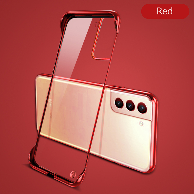 Ultra Thin Plating Frameless Case For Samsung Galaxy S22 S21 S20 Note 20 Ultra S10 Plus 5G Hard PC Clear Protect Back Cover Shell