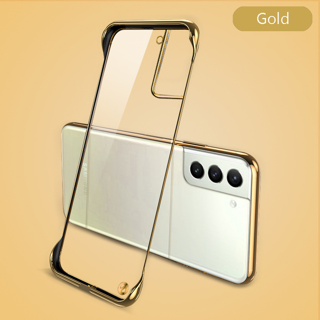 Ultra Thin Plating Frameless Case For Samsung Galaxy S22 S21 S20 Note 20 Ultra S10 Plus 5G Hard PC Clear Protect Back Cover Shell