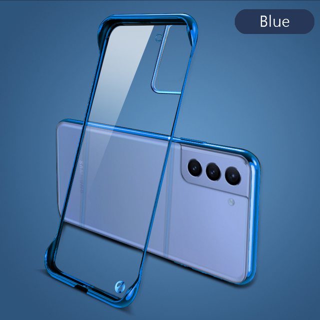 Ultra Thin Plating Frameless Case For Samsung Galaxy S22 S21 S20 Note 20 Ultra S10 Plus 5G Hard PC Clear Protect Back Cover Shell