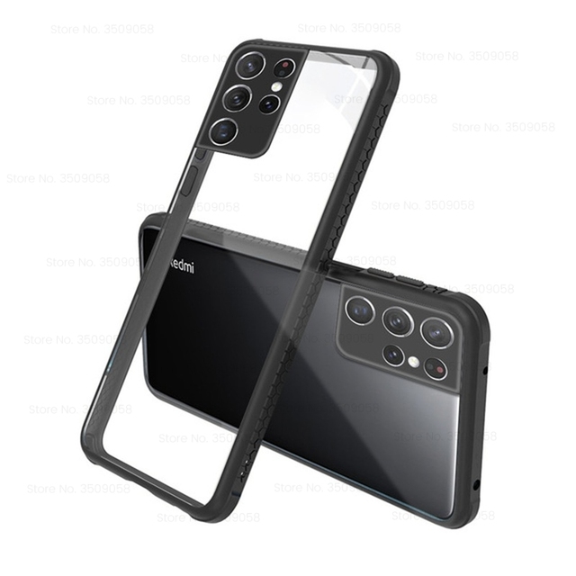 S22 Ultra Case Tire Pattern Clear Acrylic Back Cover for Samsung Galaxy S21 22 S21 FE S22 Ultra S21+ TPU Shockproof Bumper Coque