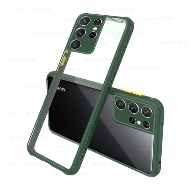 S22 Ultra Case Tire Pattern Clear Acrylic Back Cover for Samsung Galaxy S21 22 S21 FE S22 Ultra S21+ TPU Shockproof Bumper Coque