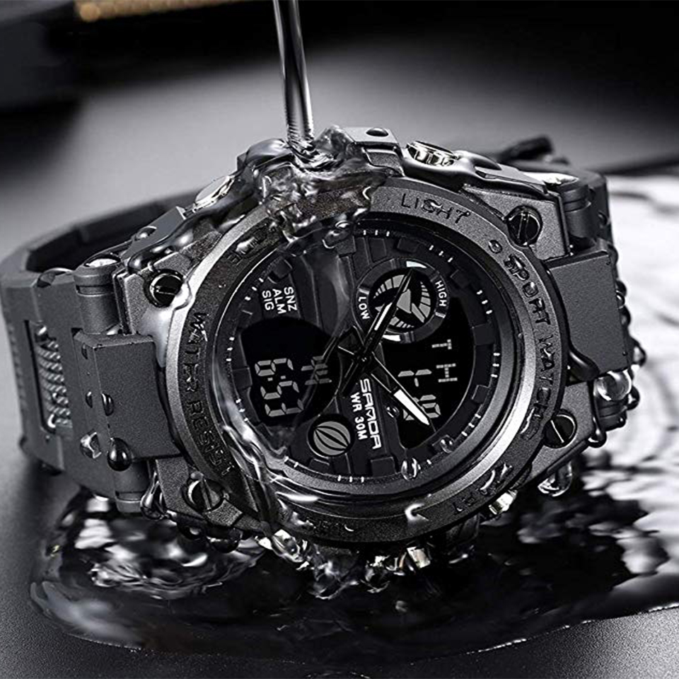 Military Watches Outdoor Sports Watches  LED Stopwatches Waterproof Digital Analog Watches