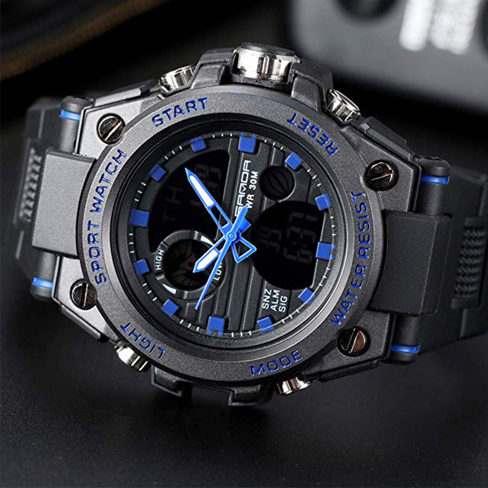 Military Watches Outdoor Sports Watches  LED Stopwatches Waterproof Digital Analog Watches