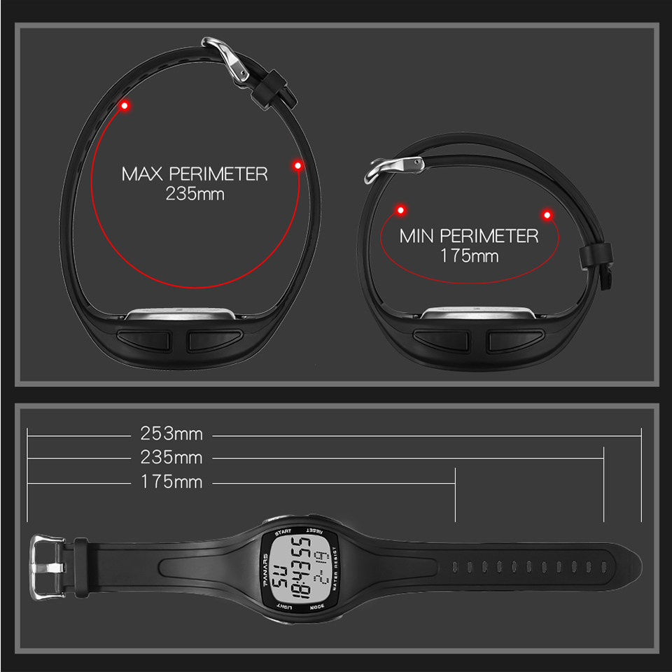 Sports Watch Waterproof LED Backlight  Military Watch  Alarm Distance Counter Alarm Clock Stopwatch