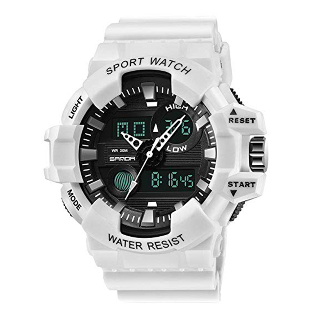 Military Analog Digital Wrist Watch Waterproof Tactical Watches LED Dual Display Alarm Chronograph