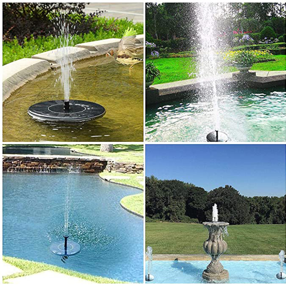 Mini Solar Fountain Solar Water Fountain Garden Pool Pond Outdoor Solar Panel Garden Decoration