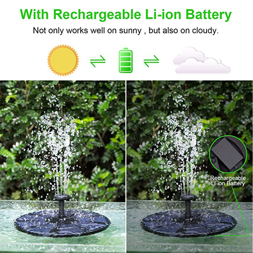 Mini Solar Fountain Solar Water Fountain Garden Pool Pond Outdoor Solar Panel Garden Decoration