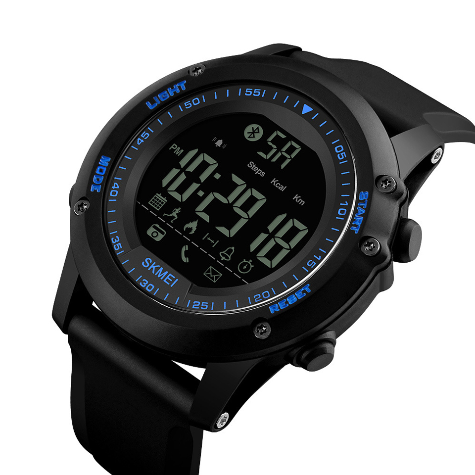 SKMEI Bluetooth Men Smart Sport Watch 5Bar Waterproof Men Digital Wristwatches Pedometer Calories