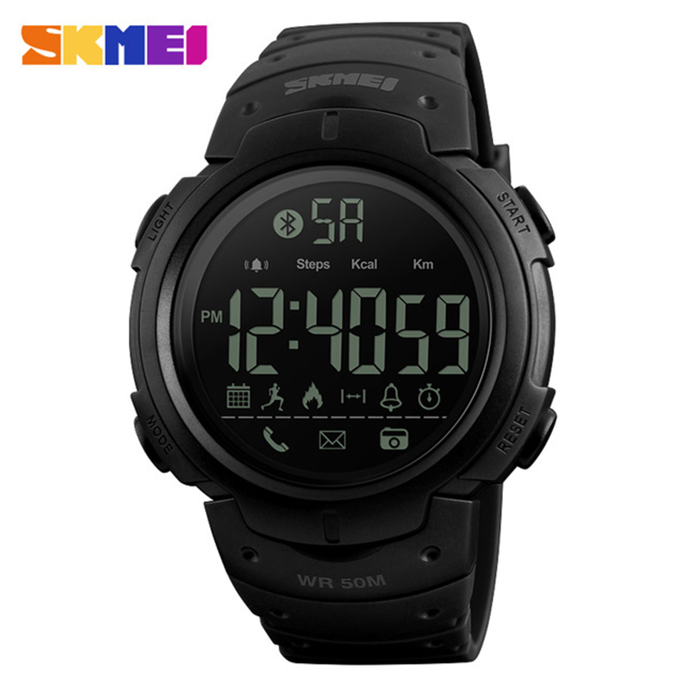 SKMEI  Smart  Watch Calories Pedometer Digital Reminder Watches Fitness Bluetooth For Ios
