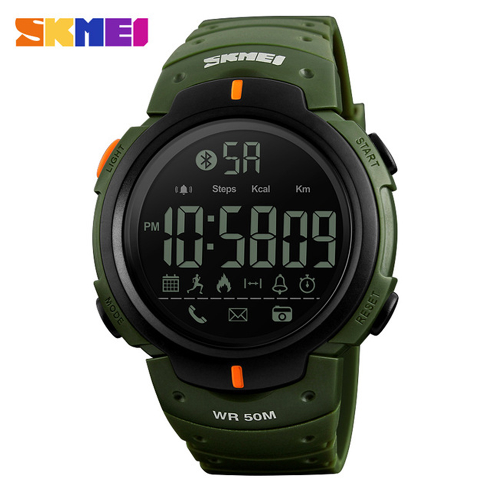 SKMEI  Smart  Watch Calories Pedometer Digital Reminder Watches Fitness Bluetooth For Ios