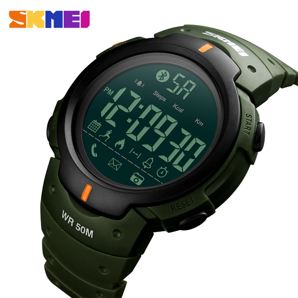 SKMEI  Smart  Watch Calories Pedometer Digital Reminder Watches Fitness Bluetooth For Ios