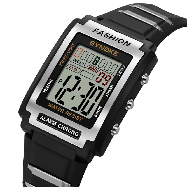 Waterproof Digital Watches For Men Ultra-thin Electronic Wristwatch Chronograph Sport SYNOKE Watch