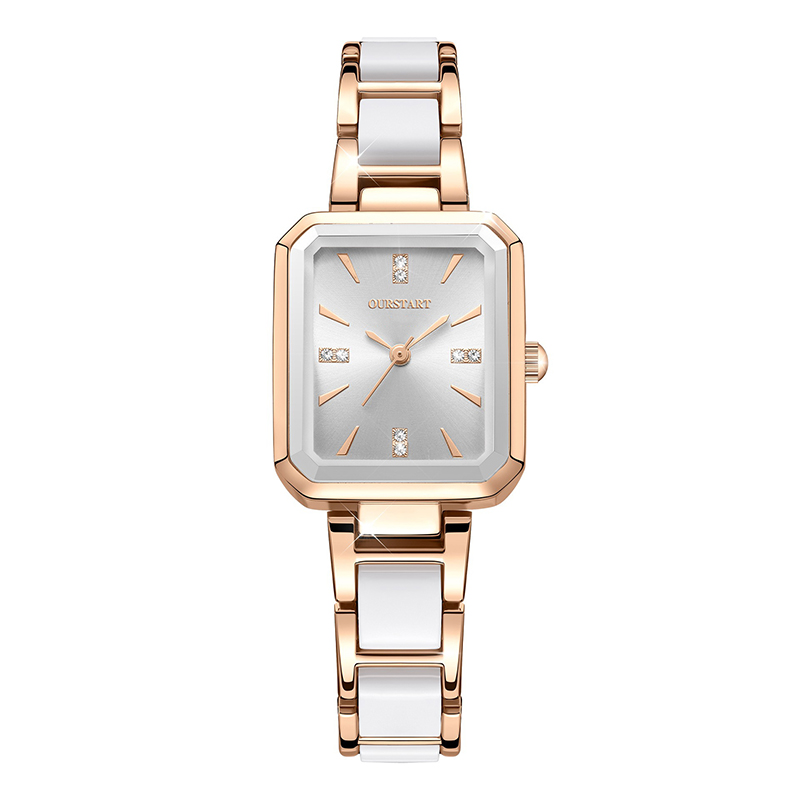 Fashion Temperament Ceramics Rhinestone Women Watch Versatile Square Dial Quartz Watches Luxury Ladies Gift Wristwatch