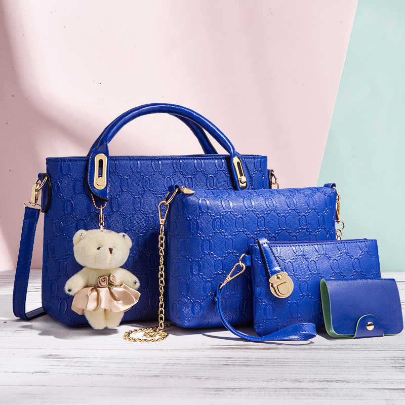 Classic Fashion  Casual PU Leather Women Handbag Shopping Bag Tote Tassel Chain Bag Purse  Card Bag