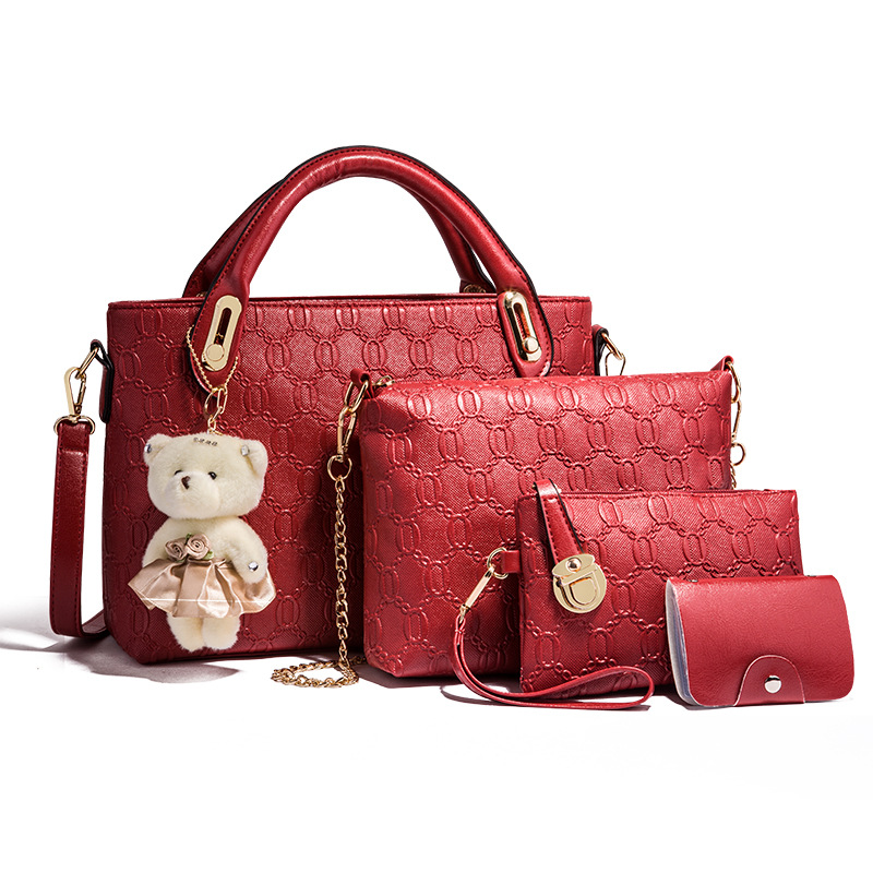 Classic Fashion  Casual PU Leather Women Handbag Shopping Bag Tote Tassel Chain Bag Purse  Card Bag