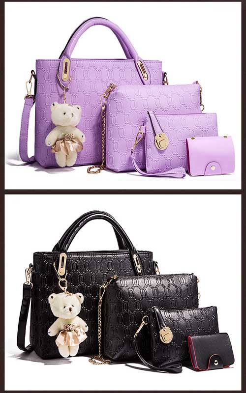 Classic Fashion  Casual PU Leather Women Handbag Shopping Bag Tote Tassel Chain Bag Purse  Card Bag