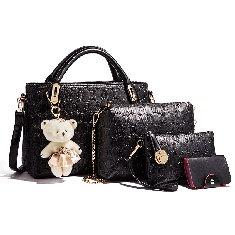 Classic Fashion  Casual PU Leather Women Handbag Shopping Bag Tote Tassel Chain Bag Purse  Card Bag