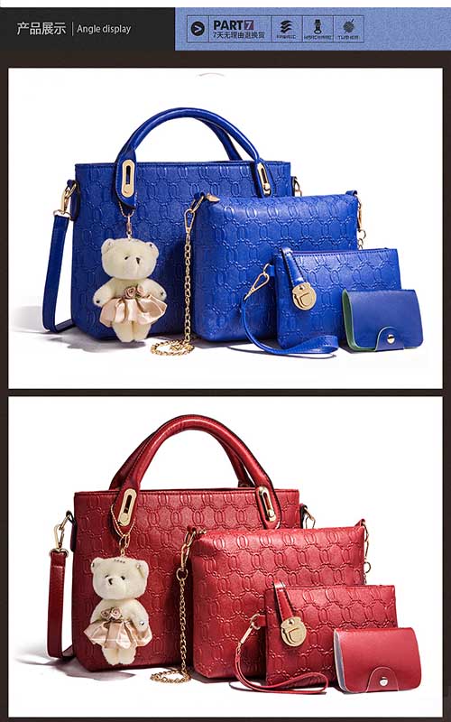Classic Fashion  Casual PU Leather Women Handbag Shopping Bag Tote Tassel Chain Bag Purse  Card Bag