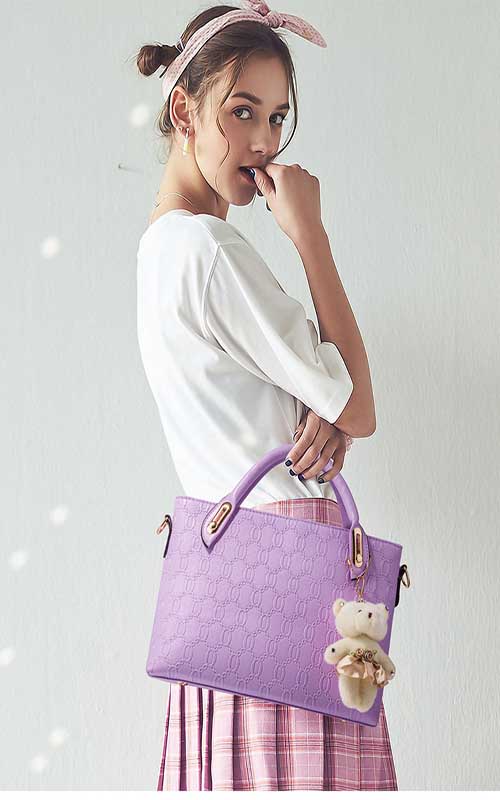 Classic Fashion  Casual PU Leather Women Handbag Shopping Bag Tote Tassel Chain Bag Purse  Card Bag