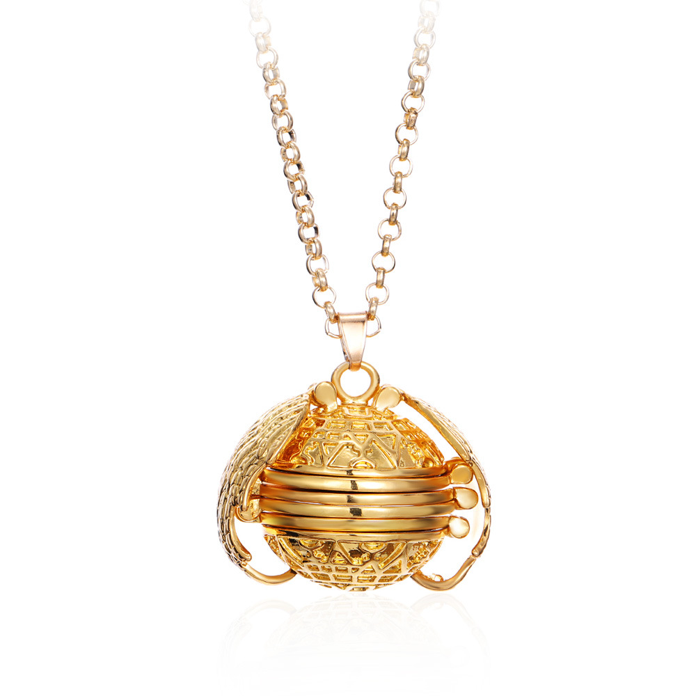 Fashion Expanding photo Locket Necklace Ball Locket Wing Design With long chain 4 Slots Pictureframe