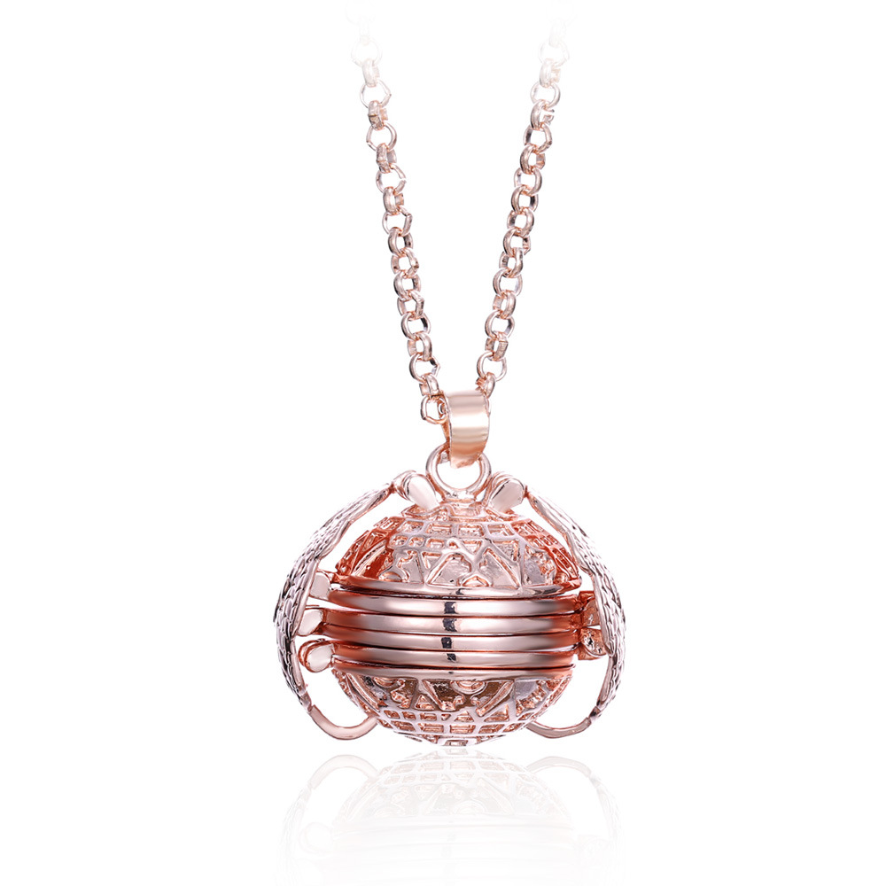 Fashion Expanding photo Locket Necklace Ball Locket Wing Design With long chain 4 Slots Pictureframe