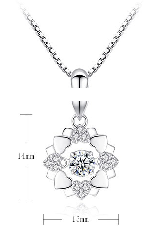 Christmas Gift jewelry rhinestone 925 sterling silver girl necklace crystal shining Pendant