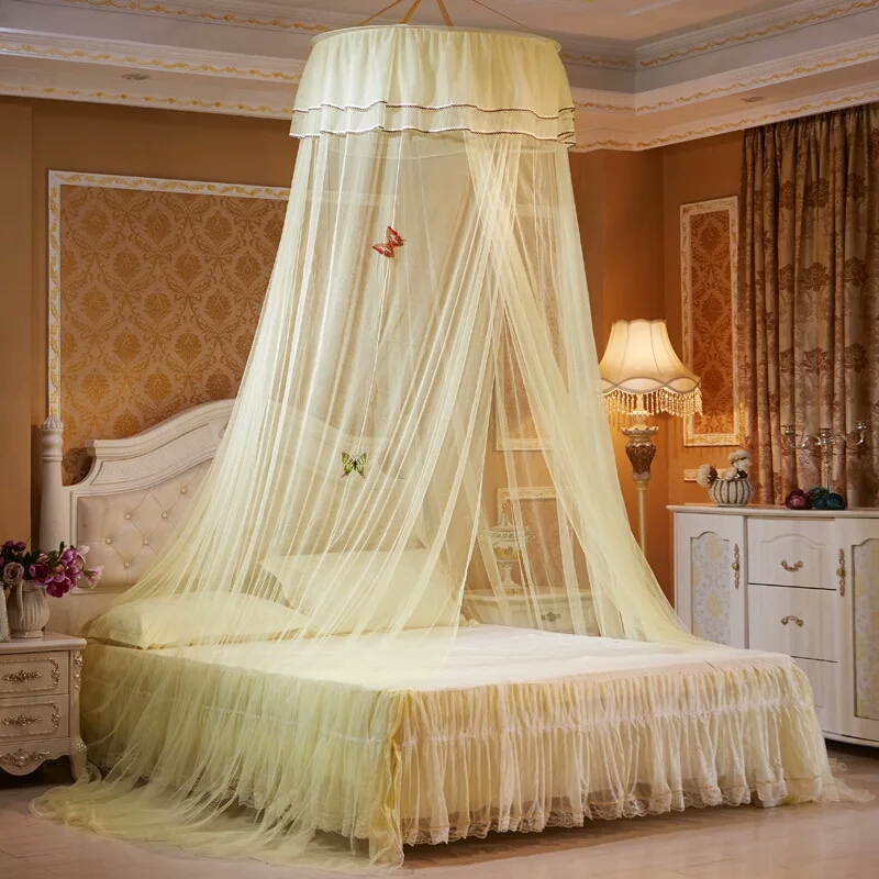 Round Free Size Double Decker Mosquito Net- Cream