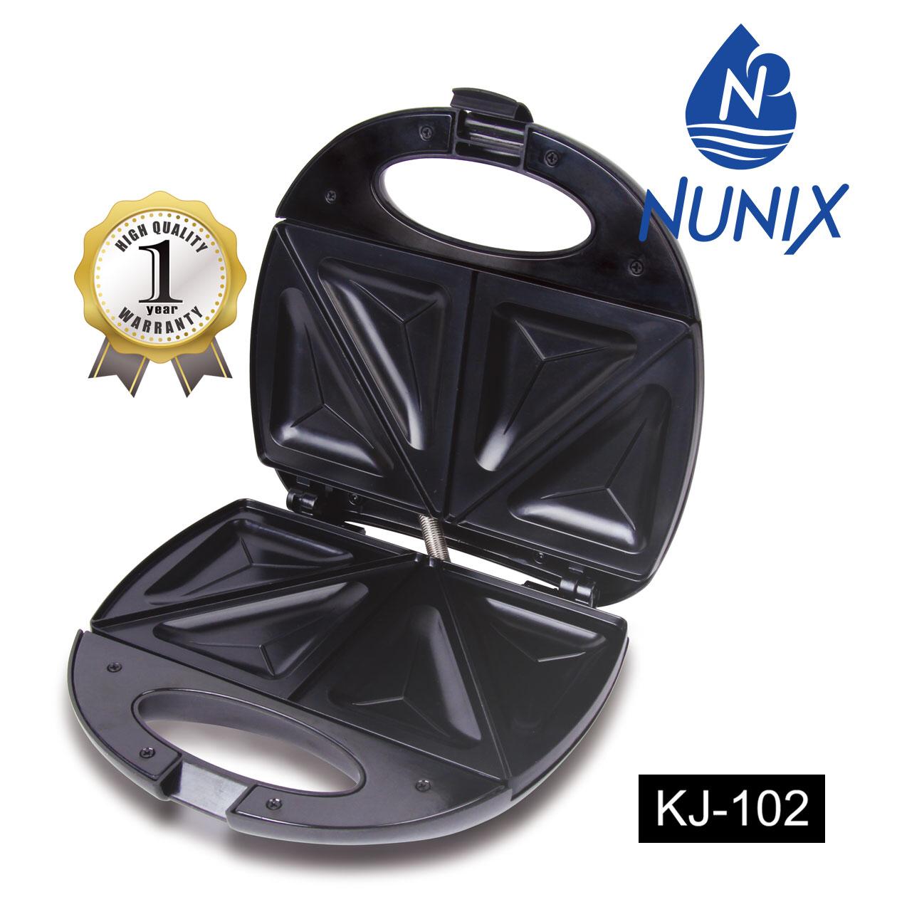 Nunix KJ-102 - Sandwich Maker-Non stick cooking plates for easy cleaning  1 Year Warranty