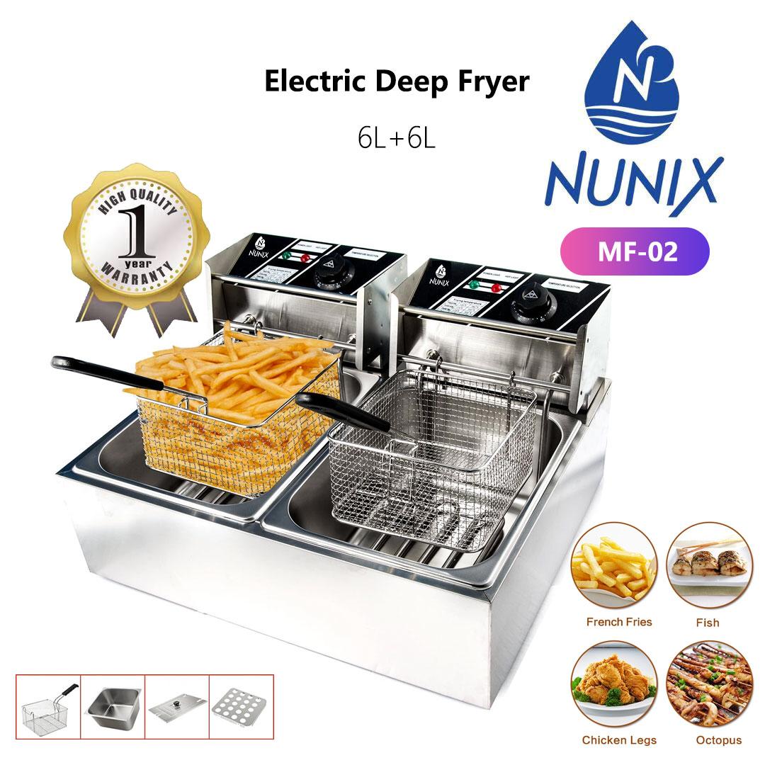 Nunix Double Stainless Steel Electric Deep Fryer 6L+6L