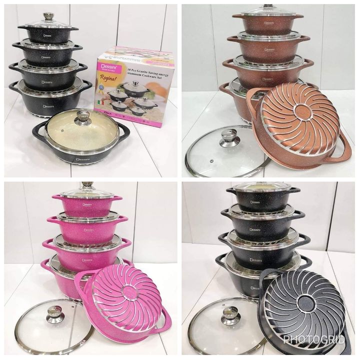 Dessini Regina 10 PCs Ceramic  Non Stick Cookware
