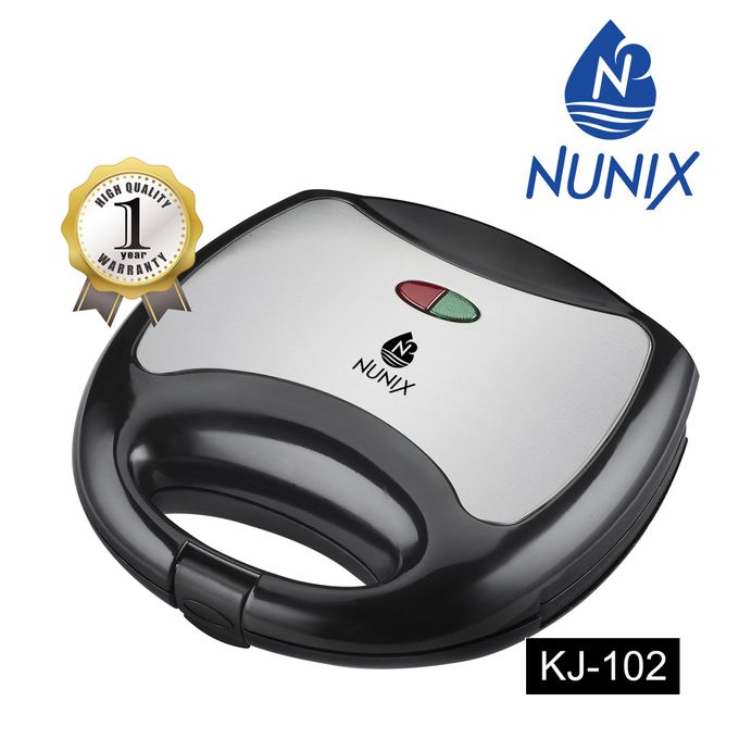 Nunix KJ-102 - Sandwich Maker-Non stick cooking plates for easy cleaning  1 Year Warranty