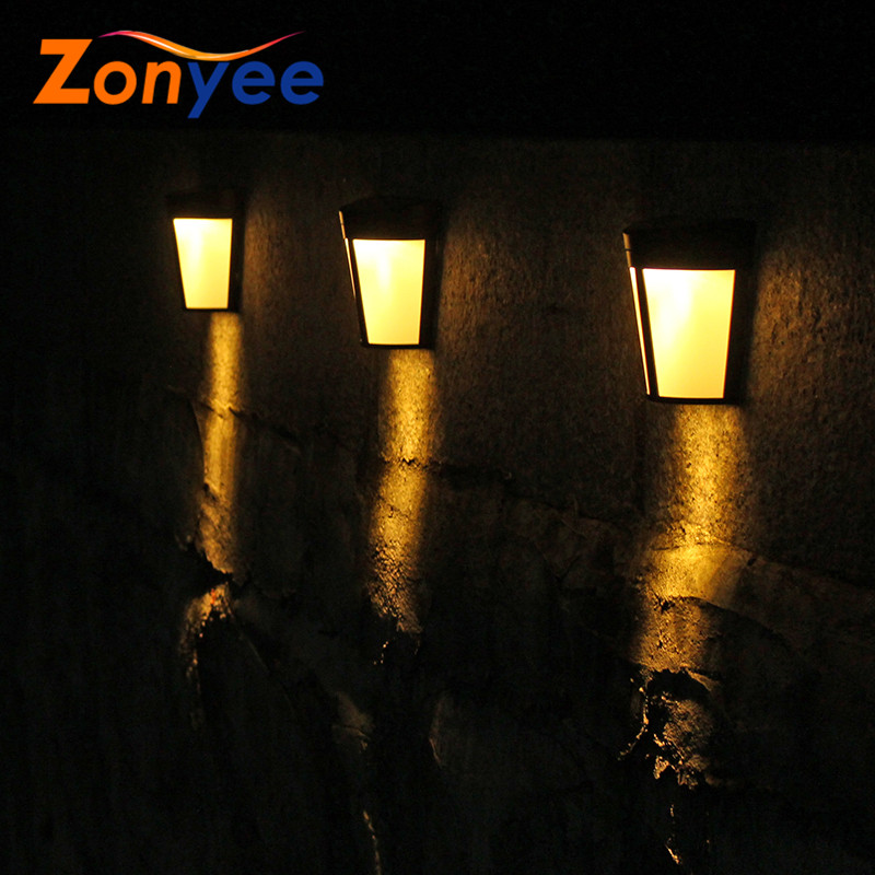 LED Solar Wall Light Outdoor IP65 Waterproof Energy Saving Home Garden Fence Path Landscape Lamp