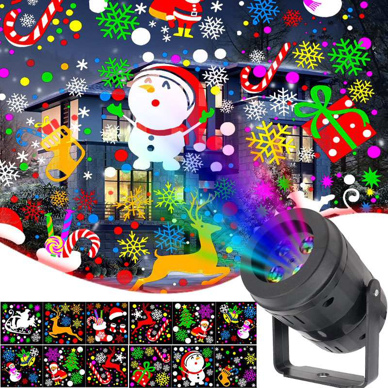 16 Patterns Outdoor Christmas LED Projection Light  Laser Light Projector Lamp for Garden Party