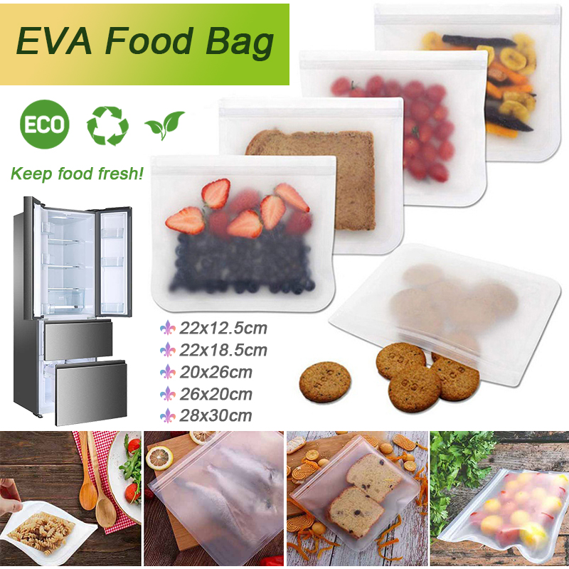 EVA Freshness Protection Package Food Bag Translucent Frosted Ziplock Bag Refrigerator Refrigerated