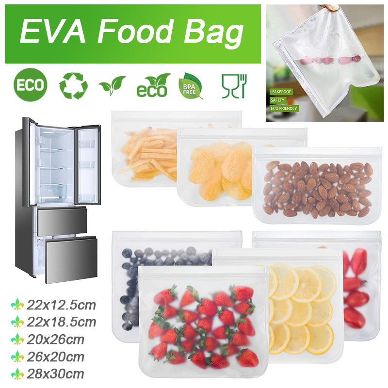 EVA Freshness Protection Package Food Bag Translucent Frosted Ziplock Bag Refrigerator Refrigerated