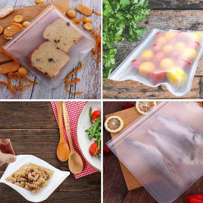EVA Freshness Protection Package Food Bag Translucent Frosted Ziplock Bag Refrigerator Refrigerated