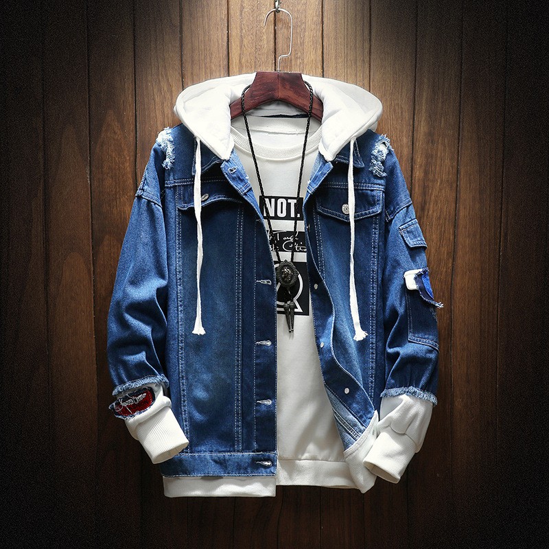 Fashion Men Denim Jeans Jacket Jackets Coat Slim Fit