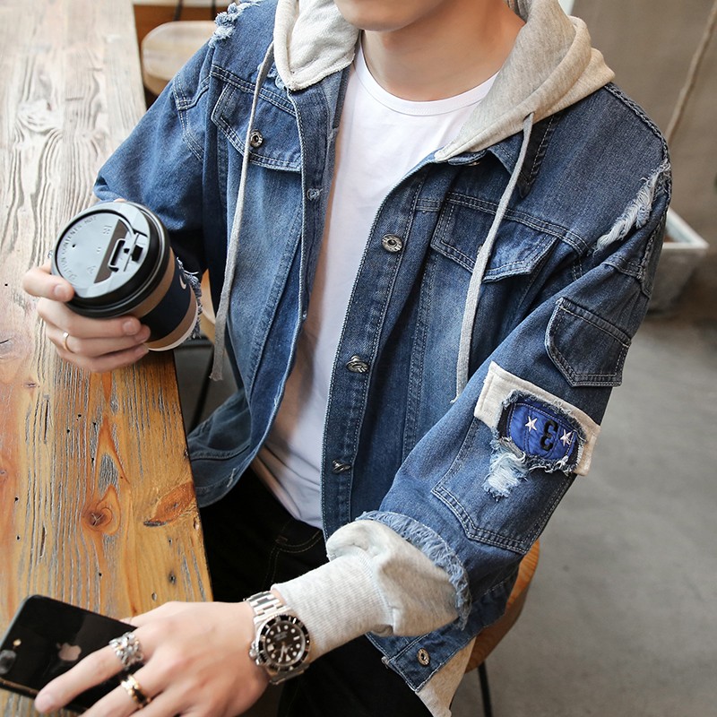 Fashion Men Denim Jeans Jacket Jackets Coat Slim Fit